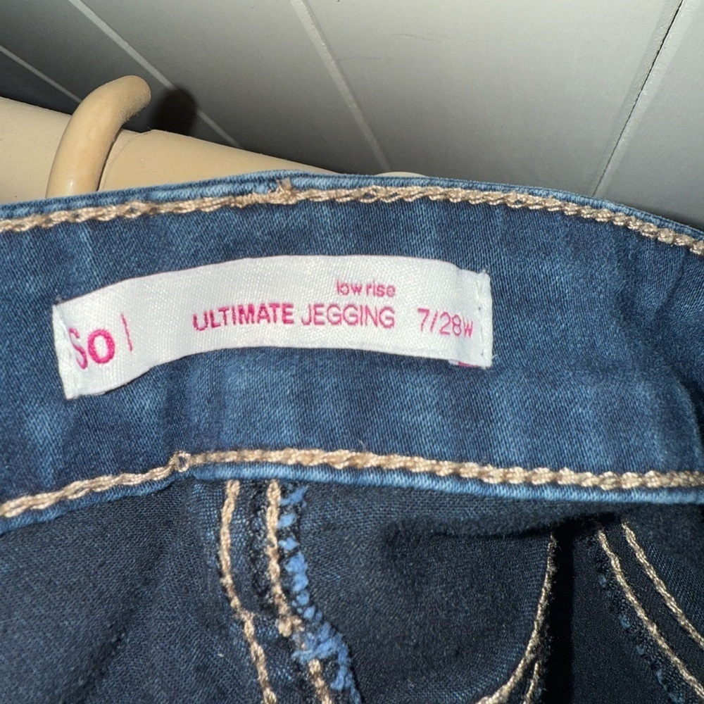 SO Low Rise Jegging Skinny Jeans Blue Denim Juniors Size 7 - Picture 3 of 4